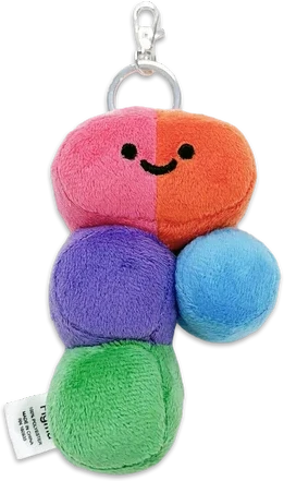 A plush Figma keychain dangling from a pin.